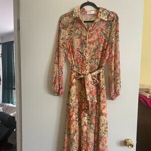 Mango MNG romantic floral maxi dress S
